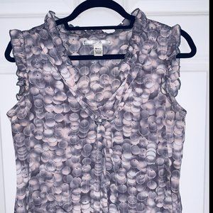 Tie Neck Ruffle Sleeve Blouse